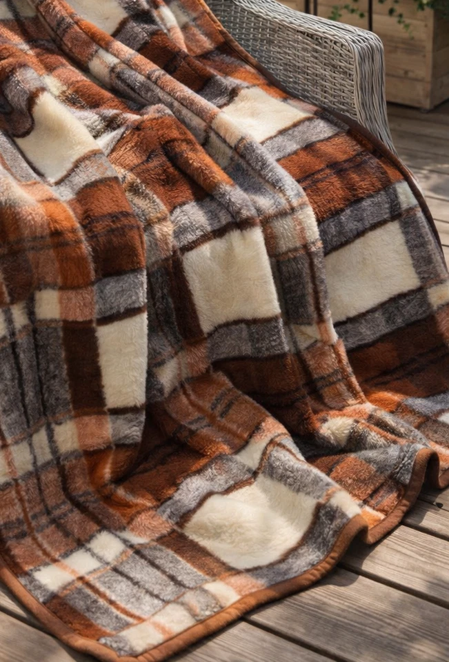 Woolmark Merino Pure Wool Decke Wurf Bettbezug Sofa Pad Natürlich, Alle Größen - Bild 2 von 4
