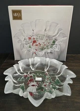 Mikasa Holiday Landscape Ruffled Edge Serving Platter Orig Box 13.5"W Germany 
