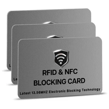 RFID Blocking Cards - 3 Pack, Protects Entire Wallet/Purse, NFC Contactless &...