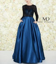 Mac Duggal Dress Blue/ Black Size 4