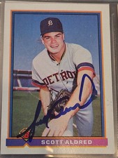 1991 Bowman SCOTT ALDRED Tigers In-Person Signed Autographed AUTO