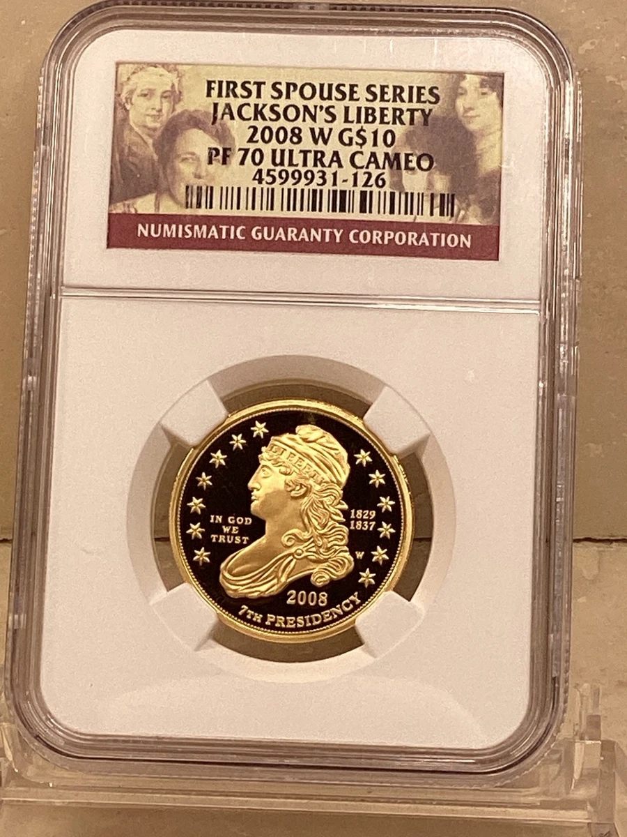 ラッキー ● L1 ハートゴールドコレクション 052/070 psa10 2008-W $10 PROOF GOLD JACKSON's LIBERTY FIRST SPOUSE NGC PF70 PR70