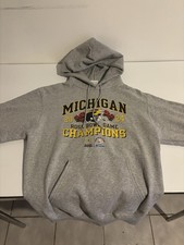 Champion Michigan Wolverines 2024 Rose Bowl Champions Hoodie Pullover Grey Small