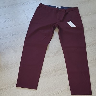 Scotch & Soda Men's Burgundy Mott Flat Front Straight Leg Casual Pants 30/32
