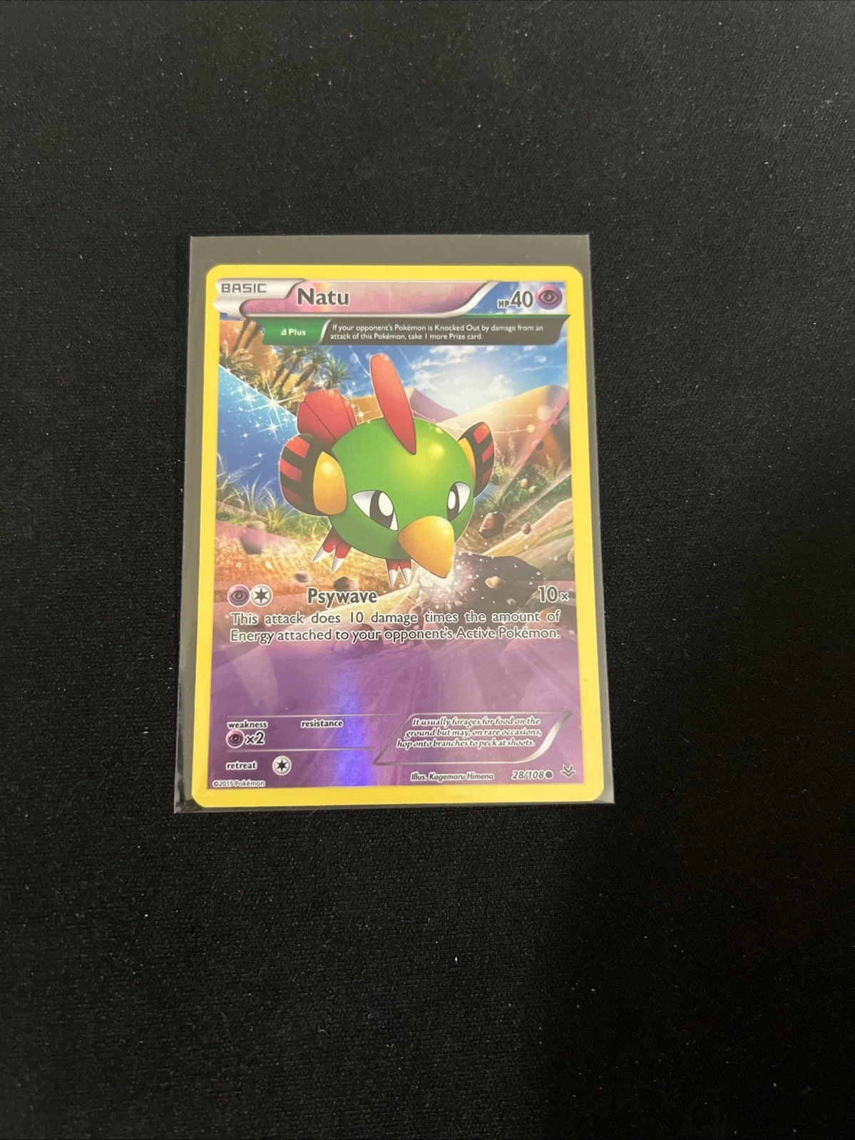 2015 Pokemon TCG Natu (28 Delta) 28/108 Roaring Skies Reverse Holo LP
