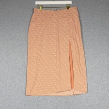 Abercrombie Fitch Womens L Geometric Print Midi Skirt Side Slit Boho Cottage