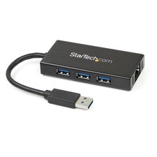 StarTech.com Hub USB 3.0 (5Gbps) a 3 porte portatile con NIC Gigabit Ethernet -