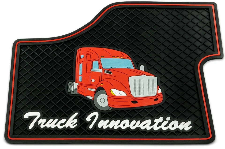 Kenworth T680 T880 W990 Red Floor Mats 2 pieces driver-passenger easy to clean