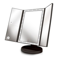 Backlit Makeup Vanity Mirror 36 LED Lights Touch-Screen Light Control Tri-Fol...