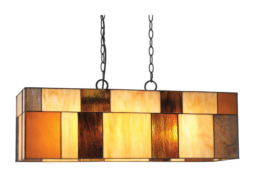 Ceiling Light Black Osrick Tiffany Bar Amber Oaks Lighting OT 8350/32 P