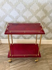Vintage Italian two-tier serving bar cart in the style of Aldo Tura.