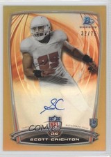 2014 Bowman Rookie Chrome Refractor Gold Border 32/75 Scott Crichton Auto b9e