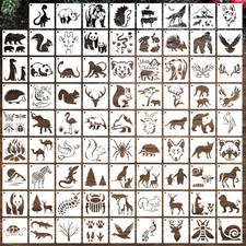 80 Pcs 3 X 3 Inch Stencils for Painting on Wood, Reusable Farm  Animal Plastic