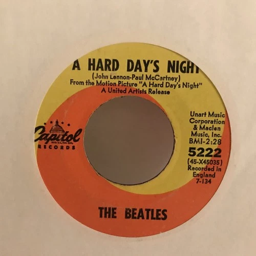 The Beatles "A Hard Days Night" Vinyl 45 RPM Record 11 August 1964 VG