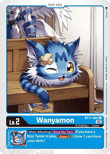 BT11-002 Wanyamon :: Common :: BT11: Dimensional Phase :: Mint Digimon Card