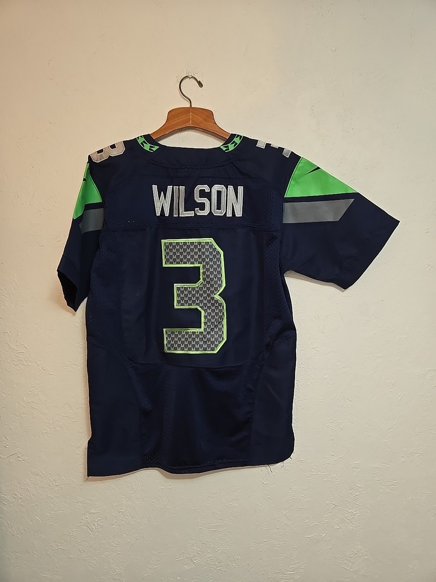 Seattle Seahawks Jersey Nike Mens 40 Blue On Field Russell Wilson