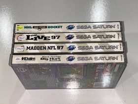 4 Sega Saturn Games Big Hurt Baseball, Madden, NBA 97, NHL All-St. Hockey Lot 45
