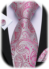 Ties for Men Paisley Silk Neckties Woven Floral Tie Sets Pocket Square Hanky Cuf