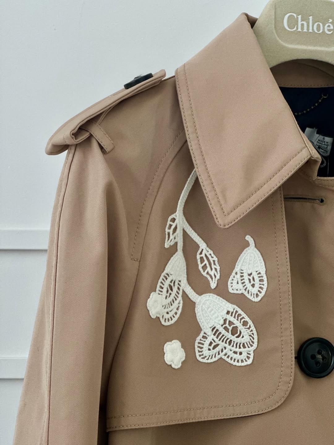 Coach Beige Trench Coat Women’s Size 6 S/M Belted Luxury Cotton Blend thumbnail 3