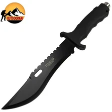 13" Tactical Black Combat Hunting Bowie Fixed Blade SURVIVAL Knife w/ Sheath