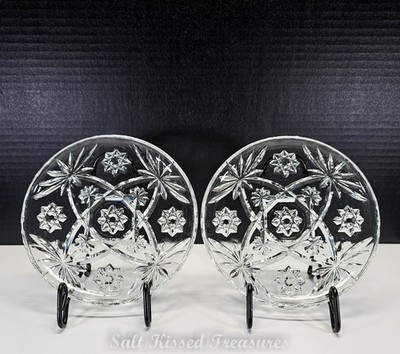 Vintage Anchor Hocking Star Of David Set of 2 Dessert Plates 7''-244E