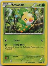 Sewaddle (3) 3/98 Common Emerging Powers LP Pokemon Card