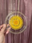 VTG Daisy Sunflower Pyrex Glass Lid casserole yellow 69-70's + Additional Lid