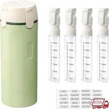 4-in-1 Travel Toiletries Dispenser Leak-Proof Refillable Bottle Set Organizer US