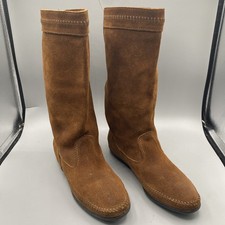 Minnetonka Moccasin Boots Womens 7 Brown Suede Leather native American mid