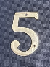 Solid Brass Lacquered 4" House Number 5 