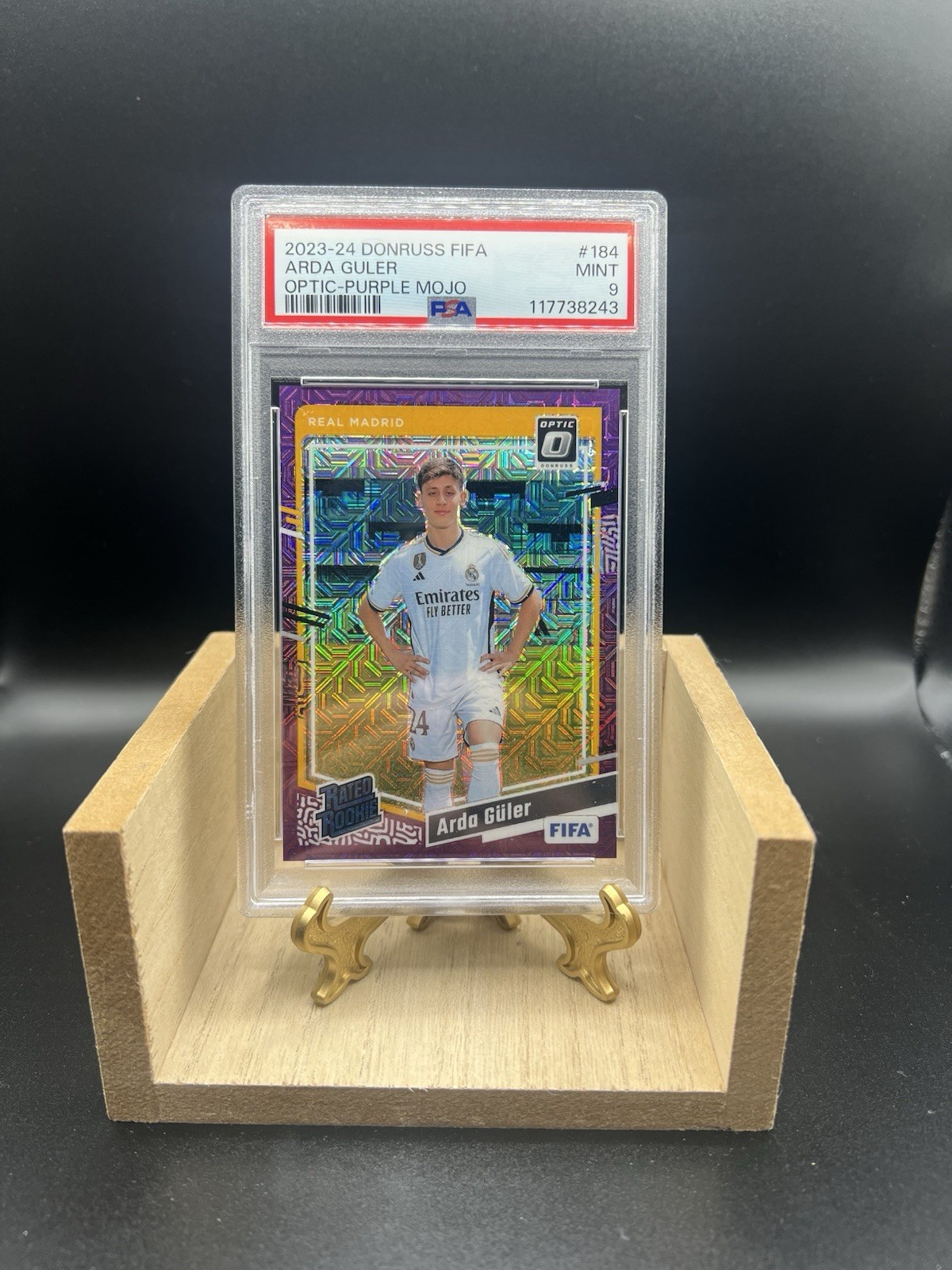 2023 Donruss Soccer Arda Guler Rated Rookie Optic Purple /25 PSA 9