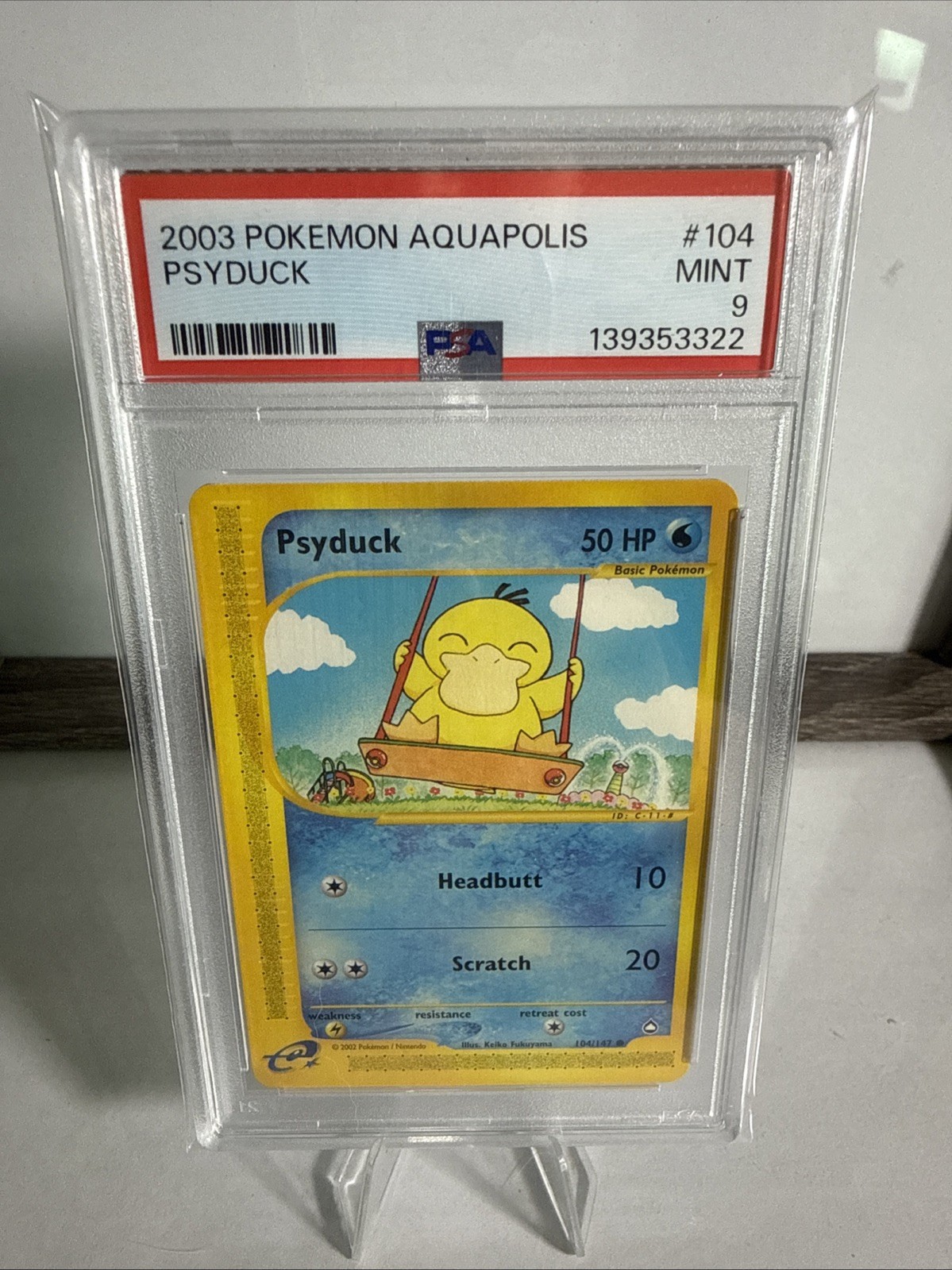 2003 POKEMON AQUAPOLIS #104 PSYDUCK PSA 9