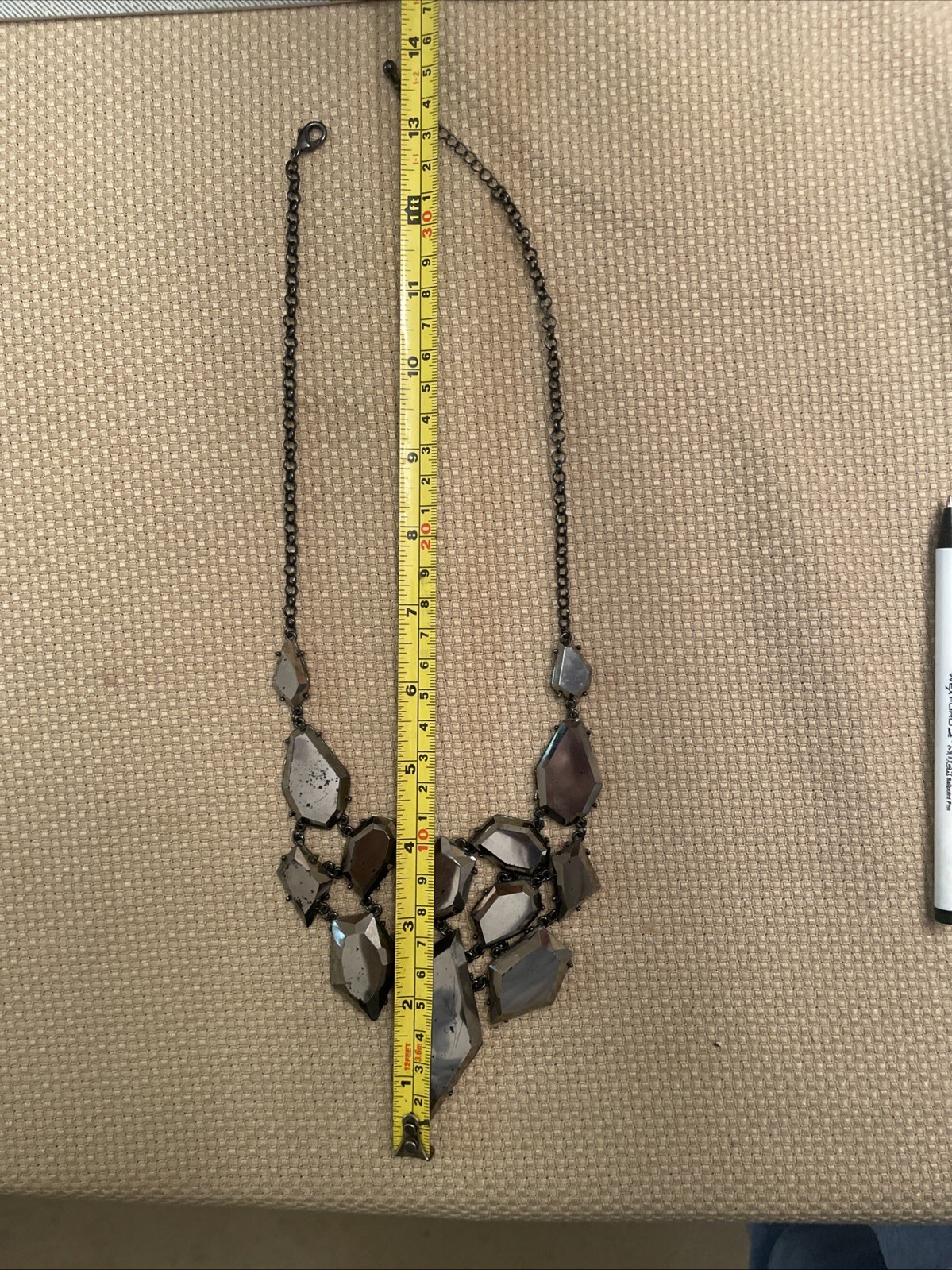 Gunmetal Silver  Mirror Like Bold Statement Neckl… - image 6