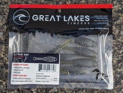 Great Lakes Finesse - The 2.25'' Flat Cat - Green Pumpkin - 8 Per Pack