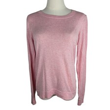 J. Crew Teddie Sweater Small Pink Cotton Lightweight Long Sleeve Preppy Girly