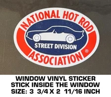 NATIONAL HOT ROD ASSOCIATION-STREET DIVISION - WINDOW VINYL STICKER DECAL-RACING