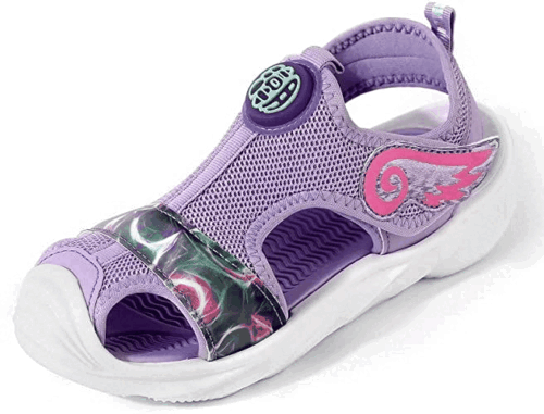 Closed Toe Cute Sandal for Girls in Pretty Colors Breathable Mesh Upper Easy
