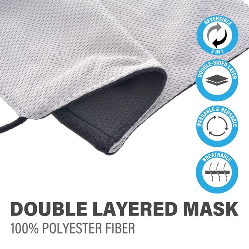 10PCS Reversible Mask Washable FACE MASK Breathable USA SELLER In-Stock Black - Picture 4 of 8