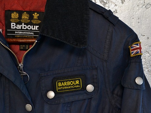 Vintage Barbour International Stockland Women's Wax cotton Jacket blue Size - 8 - Picture 9 of 10