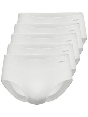 Ammann Feinripp 80862 5er Pack Herren Slip mit Eingriff in Weiss