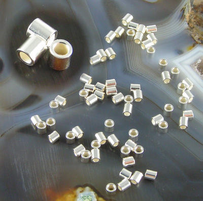 100 ea STERLING SILVER FILLED  2x2mm Crimp Tube Beads