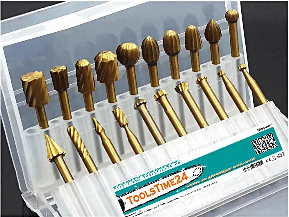 10er Set Hartmetallfräser (Wolframcarbid) Für Dremel – Frässtifte Mit 1/4 Zoll Schneidendurchmesser, 3 Mm Schaft – Für Gravier- Und Fräsarbeiten