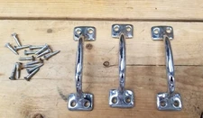 3 - Stainless Steel Screen Door, Drawer, Cabinet Pull Handle Salvage with Screws