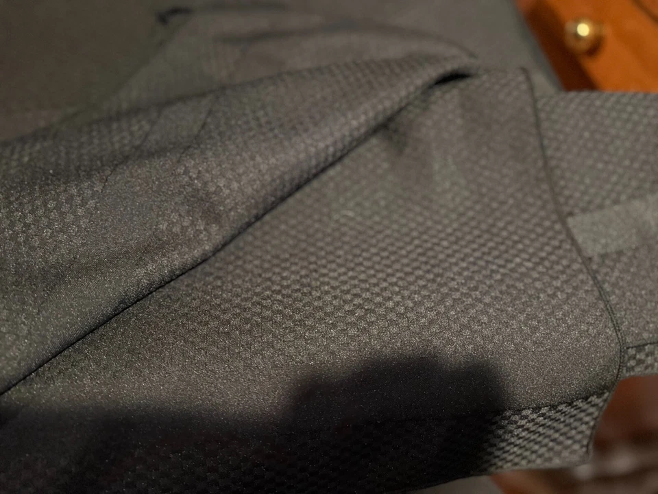 60" x 84" Solid Black Rectangular Tablecloth STRIPES/BANDS - Image 2 of 2