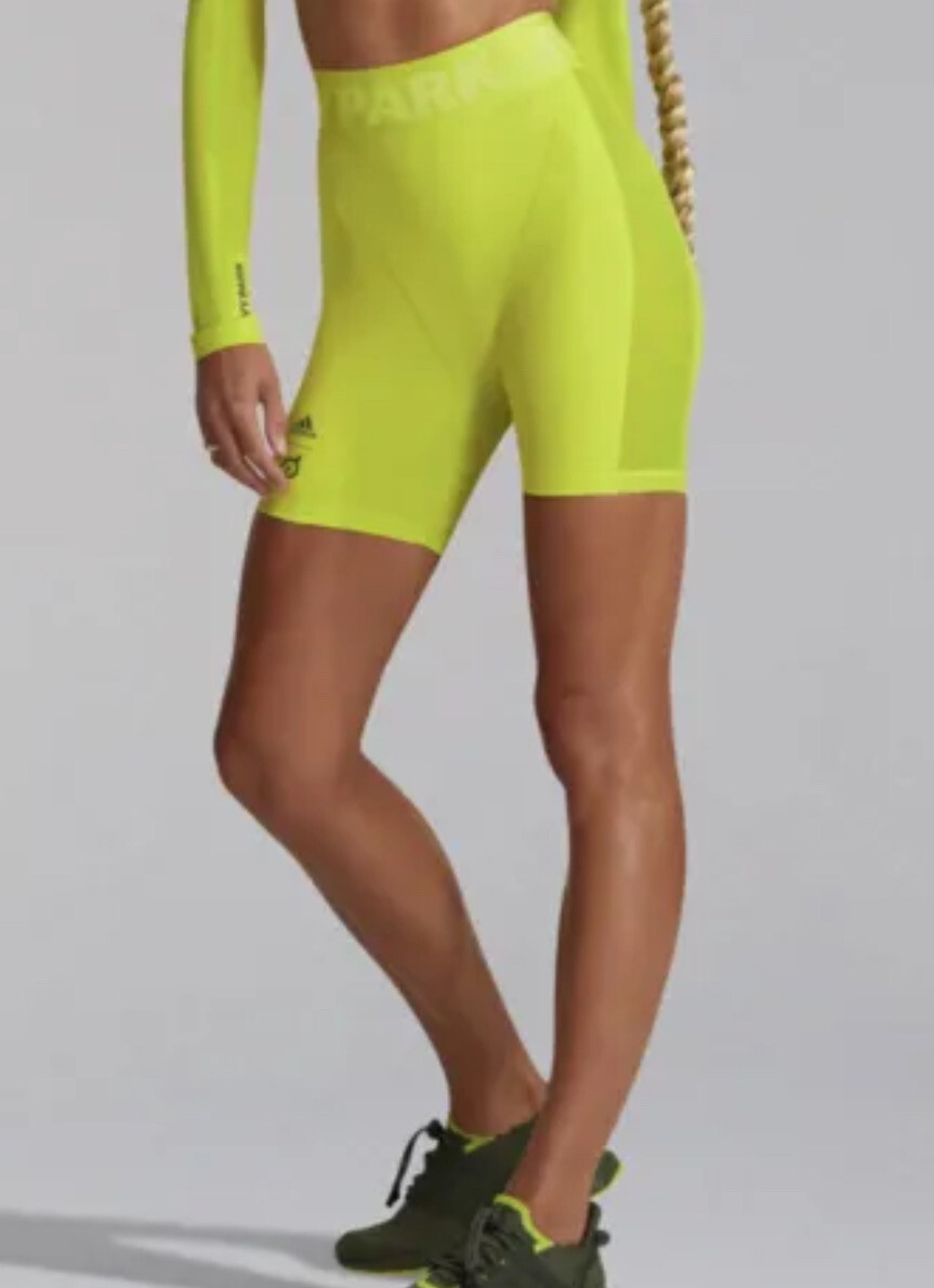 NWT Adidas Women's Ivy Park x Peloton Shock Lime Cycling Shorts
