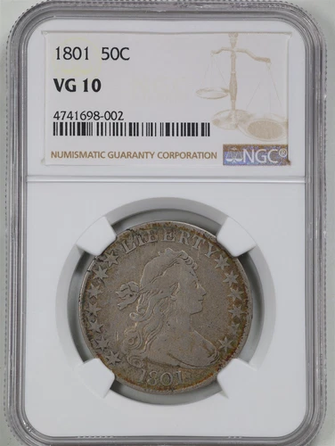 1801 50C Draped Bust Half Dollar VG10 NGC 4741698-002 R.4 O-102