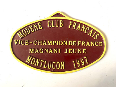 Aluminiumschild Wettbewerb Geflügelzucht Colombophile Montluçon 1999 Modene Club