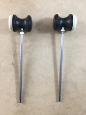 Two Black Heavy Duty Acoustic Double Bass Drum Pedal Beaters For Percussion New
