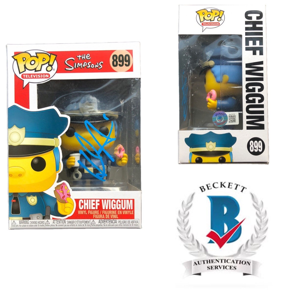 Hank Azaria Signed Autographed Chief Wiggum Simpson Funko Pop #899