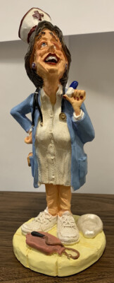 Doug Harris Hand painted Figurine Nurse ''Feeling No Pain   Russ Berrie 13185